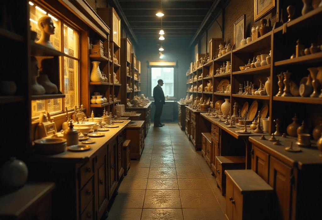 rijen in een kringloopwinkel