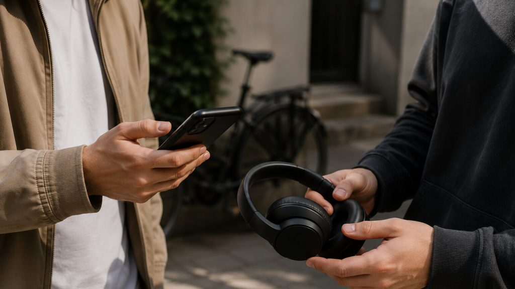 Communicatie tijdens tweedehands afspraken via smartphone en veilige overdracht van een product