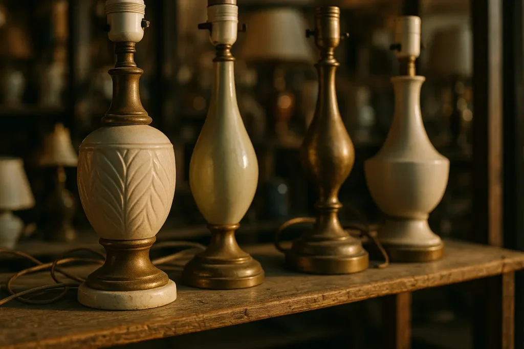 Vintage tafellamp kringloop inspiratie verlichting thriftstore