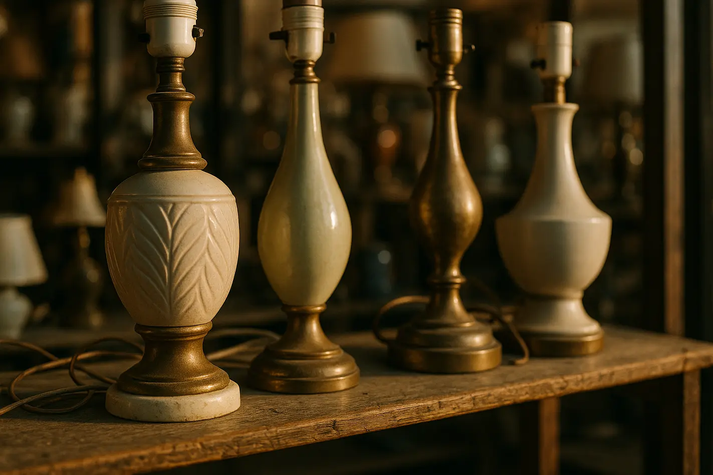 Vintage tafellamp kringloop inspiratie verlichting thriftstore